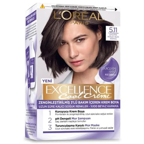 Loreal Paris Excellence Cool Creme رنگ مو 5.11 قهوه ای روشن دودی فوق العاده
