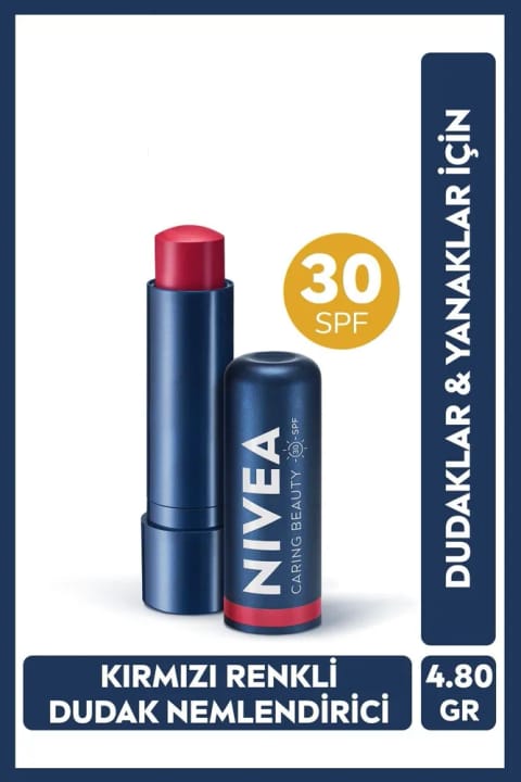 NIVEA کرم مراقبت لب قرمز رنگ با SPF30