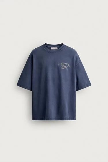 Zara هودی با فیت آزاد و طرح واشخورده