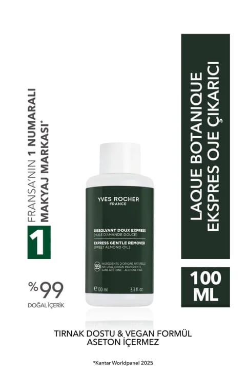 Yves Rocher پاک‌کننده سریع لاک (100ml) - مناسب ناخن و وگان