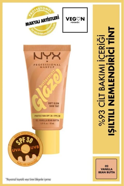 NYX Professional Makeup Buttermelt Glaze درخشنده مرطوب‌کننده تینت - 02 وانیل