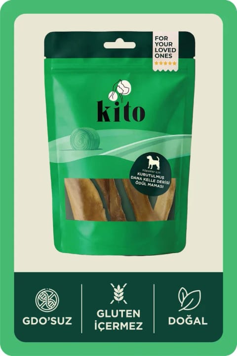 Kito جایزه جویدنی پوست سر گوساله برای سگ، ۱۰۰٪ طبیعی، بدون گلوتن