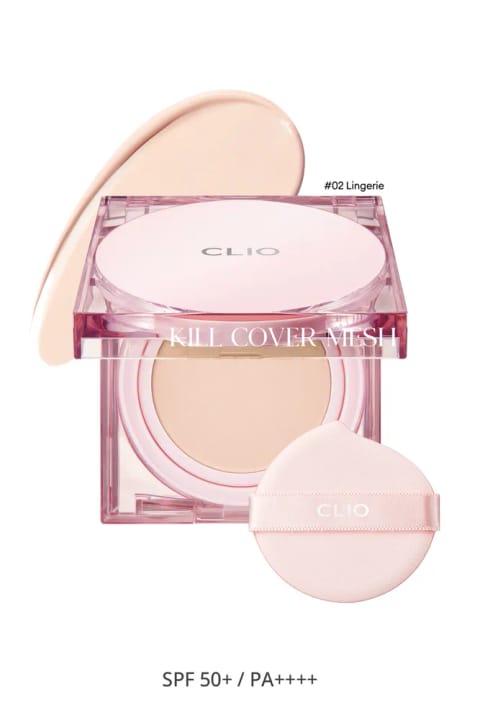 کوشن مرطوب‌کننده و درخشان CLIO Kill Cover Mesh Glow + رفیل — 2 Lingerie