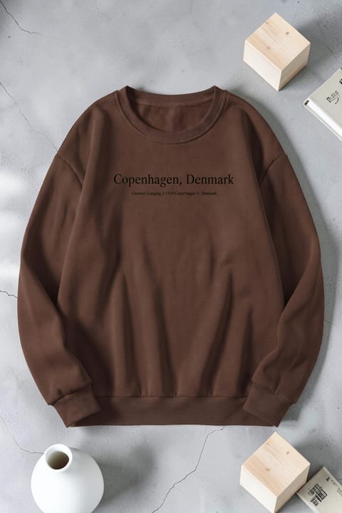 سویشرت یقه گرد چاپ Copenhagen Denmark یونیسکس uyguntarz