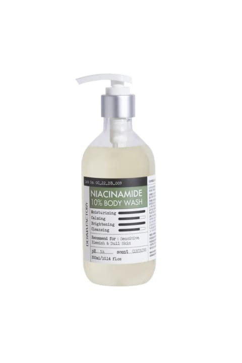 DERMA FACTORY شاور ژل تسکیندهنده و روشنکننده پوست با Niacinamide %10 Body ...