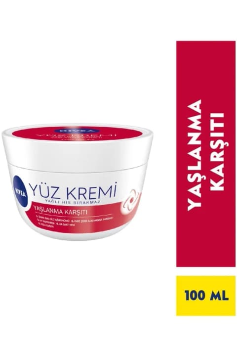 NIVEA کرم ضد پیری صورت با محافظت UV - 100 میلیلیتر، مرطوبکننده ۲۴ ساعته