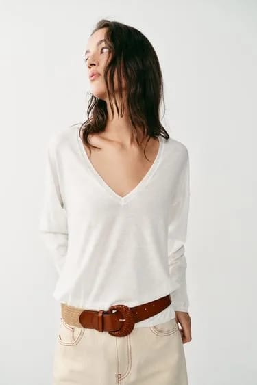 کمربند چرمی جوت الاستیک Zara
