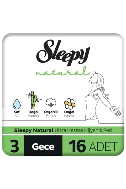 Sleepy Natural Ultra حساس نوار بهداشتی شبانه ۱۶ عددی