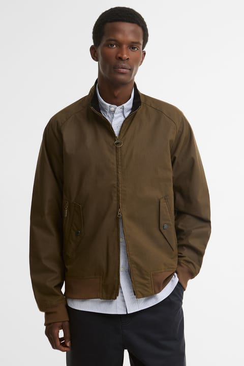 کاپشن روغنی بلوزون Chelsea برند Barbour مدل BR71 رنگ قهوه‌ای