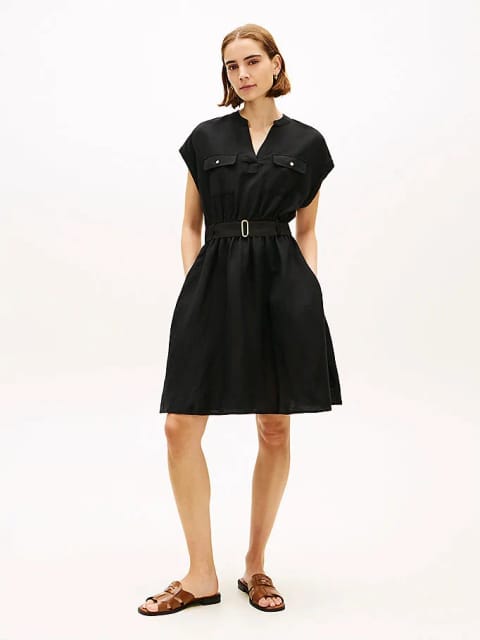 Tommy Hilfiger زنانه ویسکوز/کتان کمربنددار
