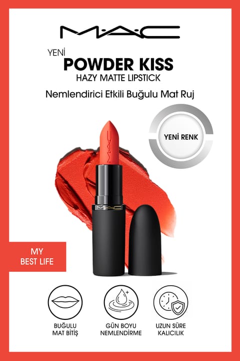 رژ لب مات مخملی Powder Kiss Hazy Matte برند M.A.C آبرسان‌کننده - My...