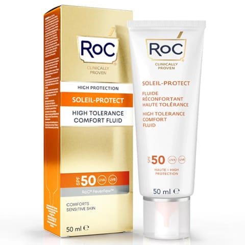 RoC کرم ضدآفتاب صورت با محافظت بالا SPF50 مخصوص پوست حساس ۵۰ میلی‌لیتر