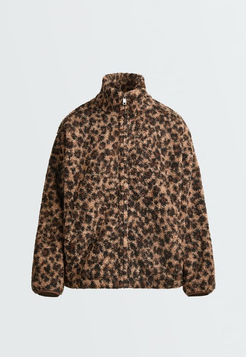 کاپشن لئوپارد faux-shearling