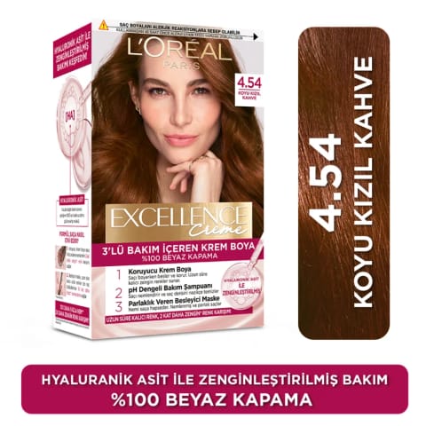 Loreal Paris Excellence Creme رنگ مو - 4.54 قرمز تیره