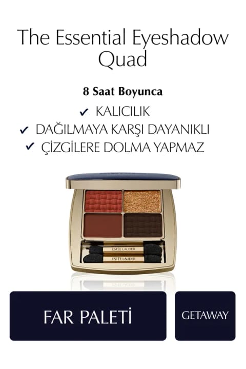 پالت سایه چشم چهاررنگ ضروری Estee Lauder - رنگ: Getaway