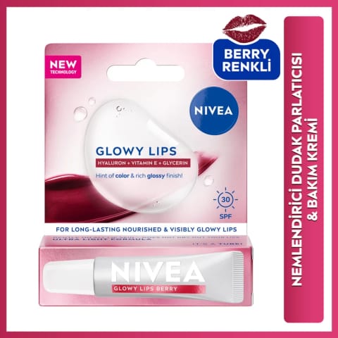 NIVEA SPF30 Glowy Lips Berry مرطوب‌کننده و برق لب با توت