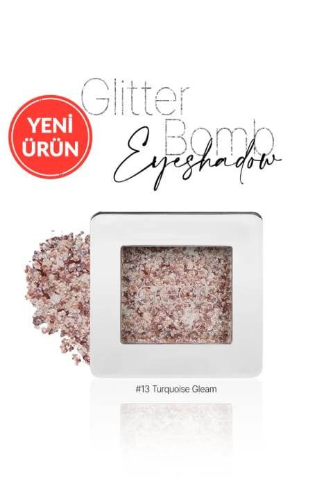 Cre'ars سایه چشم تکی Glitter Bomb با درخشش جواهر — 13 Turquoise