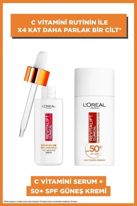 لورآل پاریس Revitalift Clinical سرم روشنکننده ویتامین C خالص ۱۲٪ با SPF