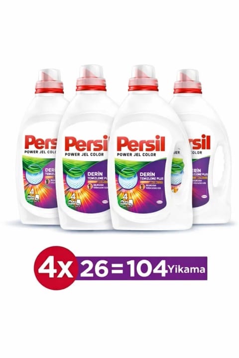 مایع لباسشویی ژل Persil Color، ۱۰۴ بار شستشو، ۴×۱۶۹۰ میلیلیتر