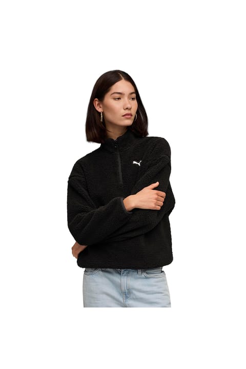 سویشرت نیمه‌زیپ زنانه Puma Ess Elevated مشکی استایل روزمره 68811101