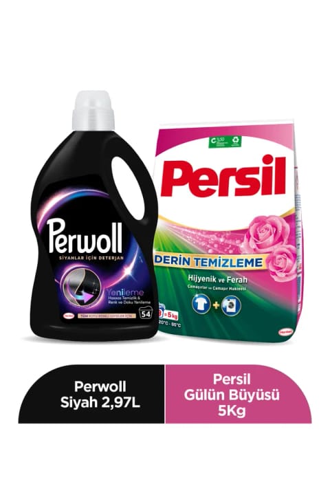 Perwoll 2,97l مشکی شوینده Persil پودر 5 کیلوگرمی معطر با رایحه گل رز X133 محافظ رنگ و ...