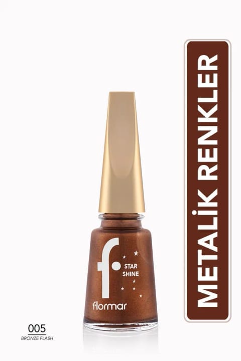 Flormar لاک ناخن براق متالیک - Star Shine Nail Enamel - 005 Bronze Flash