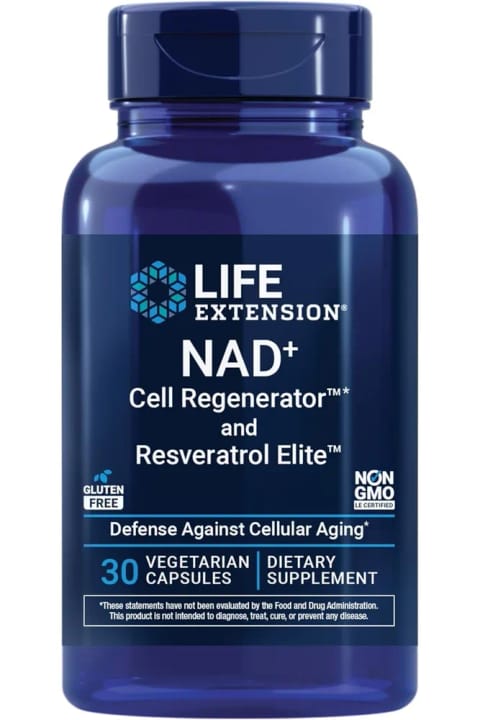 Life Extension NAD+ Cell Regenerator™ و Resveratrol Elite™*، ترانس-رسوراترول...