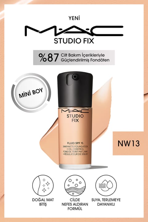 فونداسیون مات M.A.C Studio Fix Fluid SPF 15 مینی - NW13 ۱۵ میلیلیتر