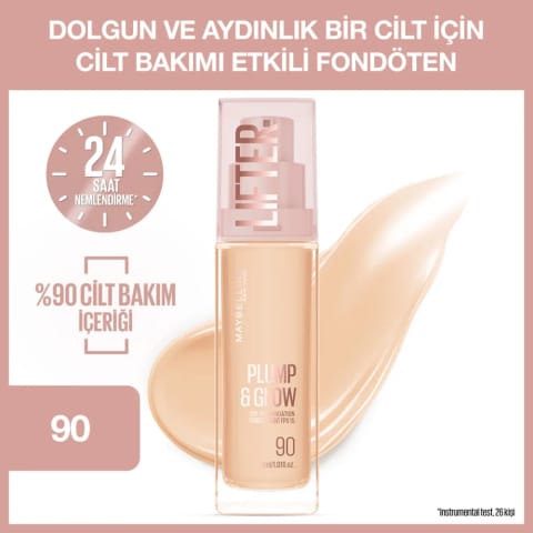 Maybelline New York Lifter Plump & Glow فوندتون روشن‌کننده 90