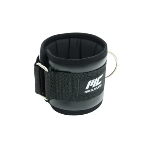 MuscleCloth دستبند مچ پا چرمی پددار بسته تکی مشکی