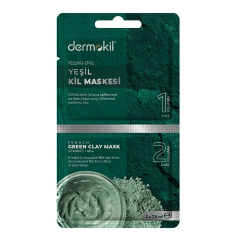 Dermokil ماسک سبز خاک رس 2×7.5 میلی‌لیتر