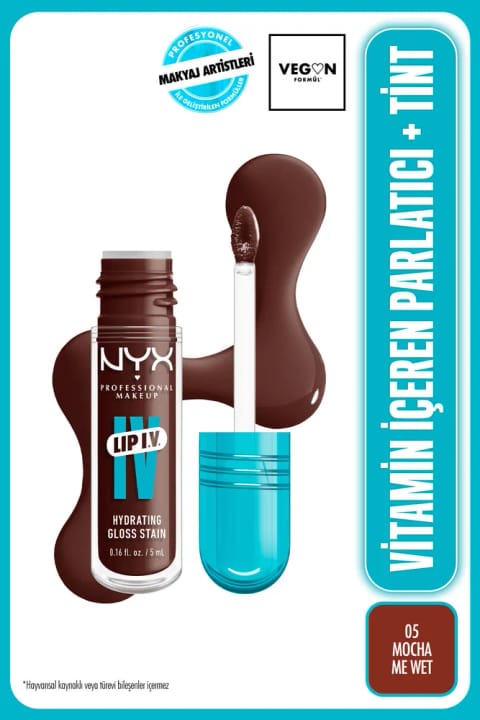 NYX Professional Makeup LIP I.V. ویتامین دار براق کننده + تینت - 05 موکا M...