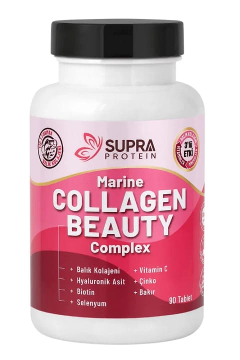 Supra Protein Collagen Beauty 90 Tablet - کلاژن ماهی و ویتامینها برای پوست، مو و ناخن