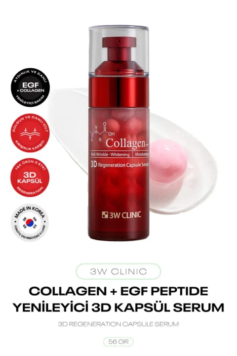 3W CLINIC تقویتشده با Collagen و EGF حاوی ۵ نوع Peptide بازسازیکننده ...