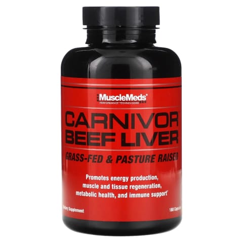 Musclemeds Carnivor گوشت گاو علف‌خور B1+LİV52+IRON+FOLATE+COPPER+CHOLİNE+AMİNO ۱۸۰ کپسول