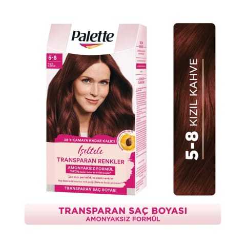 Palette رنگ مو شمارهٔ ۵-۸ قهوه‌ای مسی