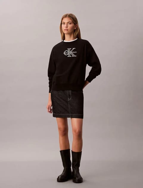 سویشرت زنانه Foil Monologo Calvin Klein