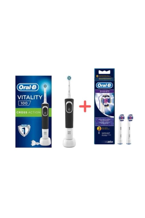 Oral-B Vitality D100 شارژی مشکی با سر 3D White