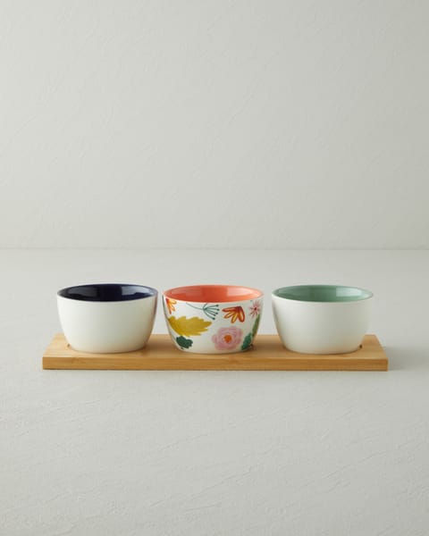 ست ۴ تکه ظرف سرو Country Floral Stoneware ۹,۵×۵ سانتی‌متر رنگی