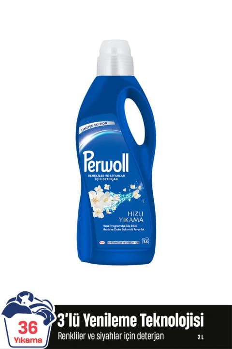 Perwoll شوینده مایع لباس شستشوی سریع برای لباسهای مشکی و رنگی حساس