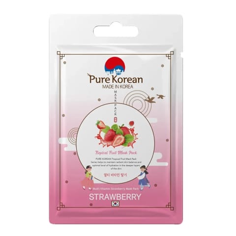 ماسک صورت توت‌فرنگی مولتی‌ویتامین Pure Korean