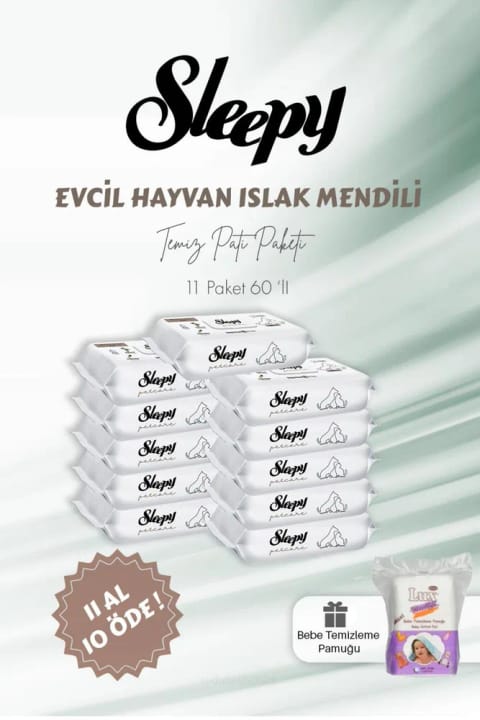 دستمال مرطوب حیوانات خانگی Sleepy و پنبه پاککننده نوزاد Bebe