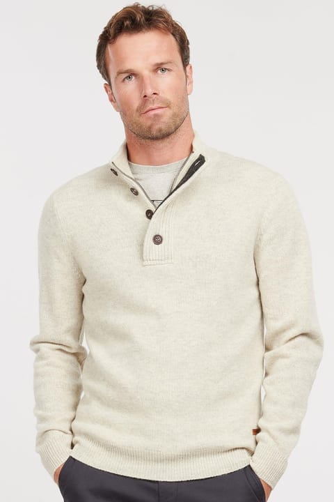 سویشرت نیمه‌زیپ Barbour Patch مدل BE14 Pearl