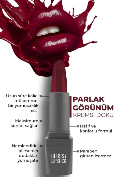 رژ لب براق مرطوب‌کننده ماندگار Alix Avien - Glossy — 322 Cranberry