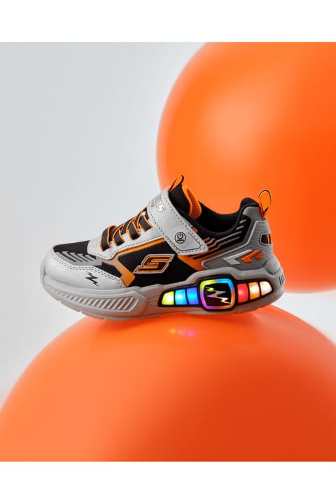 SKECHERS LIGHT STORM 3 کفش اسپرت پسرانه بزرگ چراغدار طوسی 400151L SLBK