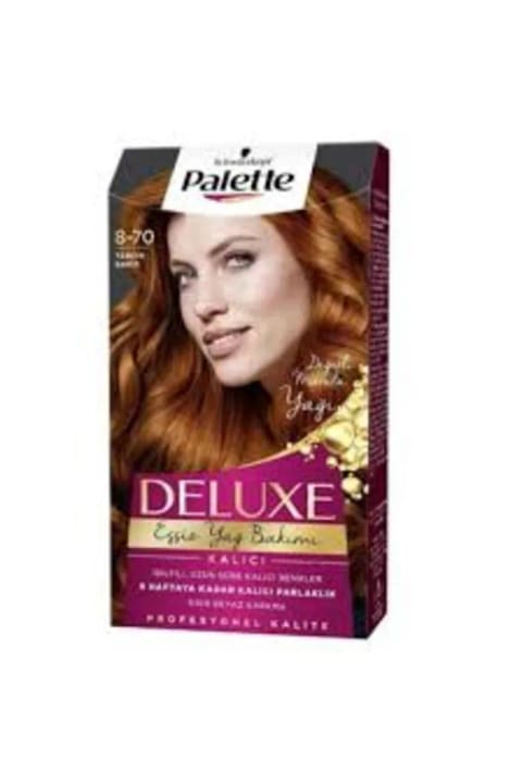 Palette Deluxe 8-70 دارچین مسی کیت رنگ مو با روغن غنی و ماسک مراقبتی