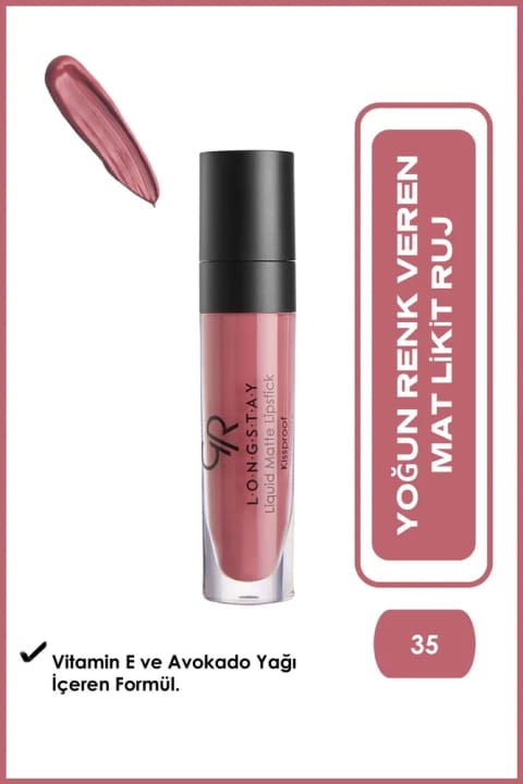 Golden Rose Longstay Liquid Matte Lipstick - 35 - رژ لب مایع مات ماندگار طولانی