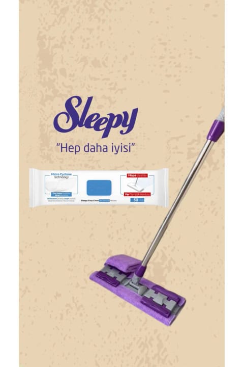 Sleepy Mop ضدعفونیکننده ۵۰ برگه با گیره ست