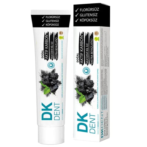 خمیر دندان DK Dent با کربن فعال و خاک رس ۷۵ میلی‌لیتر