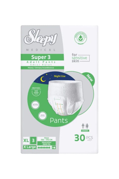 Sleepy Süper3 شورت جاذب سایز XL تعداد 30 عدد
